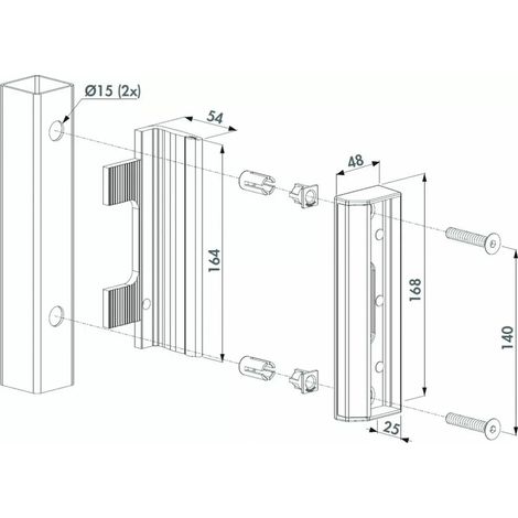GACHE PLATE + BUTEE NOIRE RAL 9005