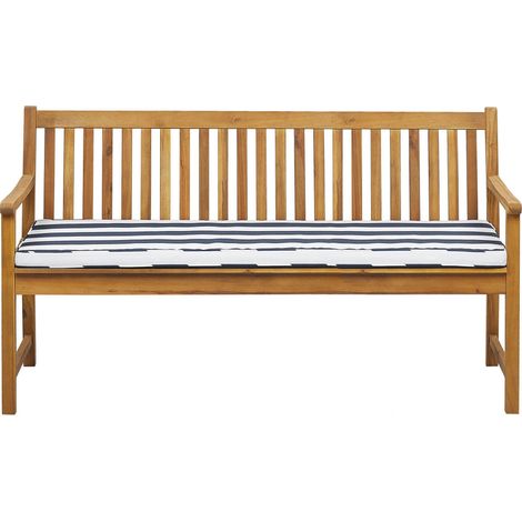Garden Bench with Cushion VIVARA 160 cm Certified Acacia Wood Navy Blue (1/5)
