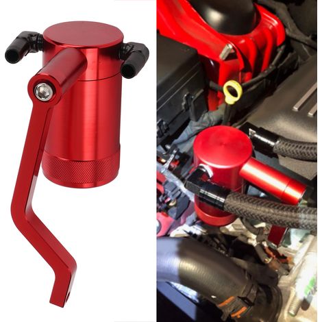 Gefräster Aluminium-Ölbehälter (rot) mit Montagehalterung für Dodge Charger Chrysler 300 2011-2021 6.4L (OCC-1056-R) (1/5)