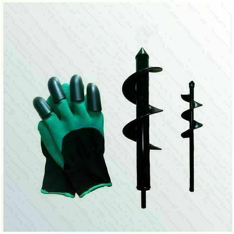 Mèche Jardin tarière 422+830 mm + Gants Outil de Jardinage pour Faire Trou Planter des Arbres, arbustes, Culture Profonde Fleurs Bulbes Miniatures (422+830) 2 Pcs..
