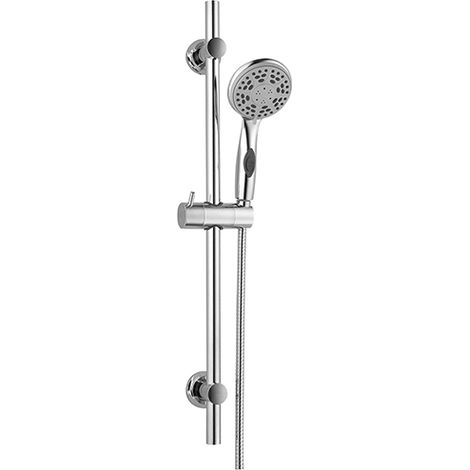 Edouard Rousseau – Combi-Barre de Douche STOP’O Chromée 65 cm – Douchette 3 Jets – Flexible 1,50 m – Réducteur de Débit