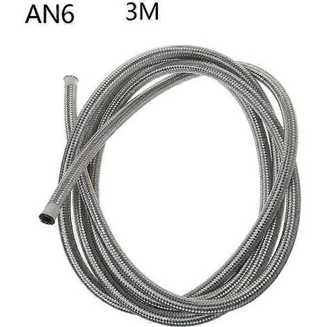 Tuyau de frein en acier inoxydable tressé 3M pour essence, huile et gaz, compatible AN4 AN6 AN8 A-AN6 - Durite carburant haute pression, flexible et résistant. (1/4)