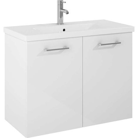 Jika Ponta - Waschbeckenunterschrank, 80 × 59 × 39 cm, 2 Türen, weiß H40J5242005001 (1/2)