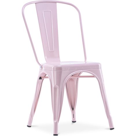 Esszimmerstuhl - Industriedesign - Stahl - Neuauflage - Stylix Pastellpink