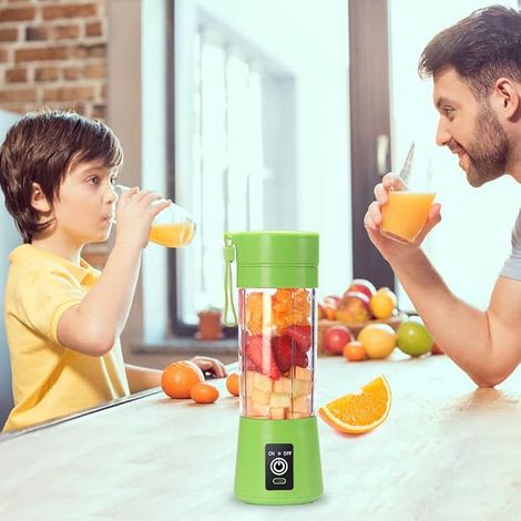 Électrique Mini Portable Petit Cyclone Juice Cup Rechargeable Juicer Cup Mini Fruit Juicer Vert