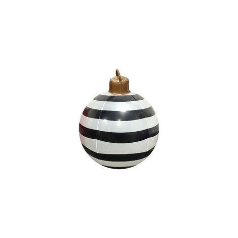 Décorations de Noël - Boule de Noël gonflable géante de 60 cm (23,6 pouces) en PVC décoré pour l'extérieur - 8 (1/5)