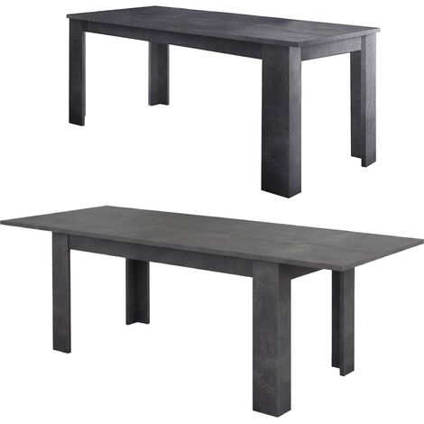 Dmora - Tavolo allungabile Arizon, Consolle allungabile fino a 10 posti, Consolle estensibile 100% Made in Italy, cm 140/190x90h75, Ardesia (1/4)