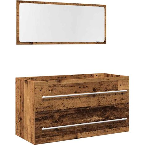 Maison Exclusive - Set Mobili da Bagno 2 pz Legno Antico in Legno Multistrato
