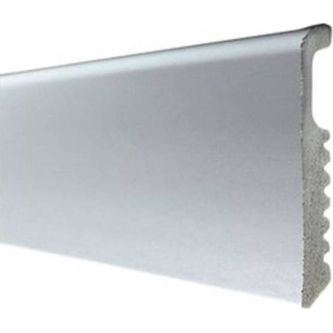 10 x BATTISCOPA 75X8 POLISTIRENE LISCIO 200 CM ALLUMINIO