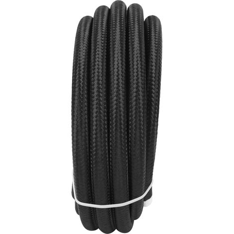 Tuyau de remplacement pour carburant, huile et gaz, en caoutchouc noir, 6 m (20 pi), 6AN, 3/8 po, pour fournitures industrielles (1/5)