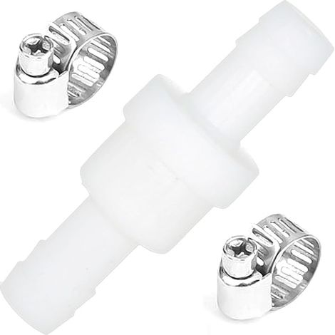 Clapet anti-retour de 10 mm de diamètre avec colliers de serrage, clapet anti-retour pour machine à laver, sèche-linge, pour eau, air liquide, carburant, gaz (1/5)