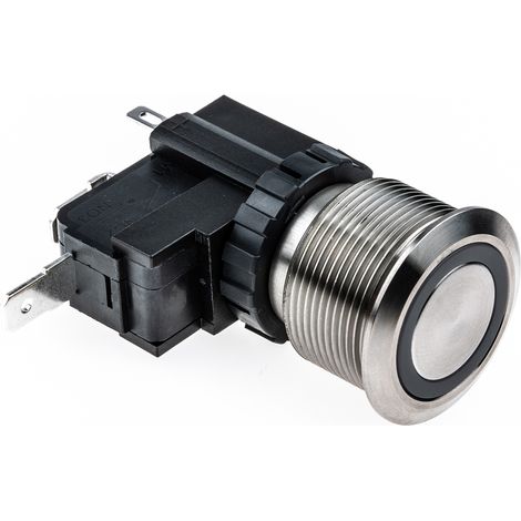 Bouton-poussoir, Maintenu lumineux, LED Blanc, Unipolaire à une direction, 16 A, 26 A, Montage panneau ( Prix pour Paquet de 1 )