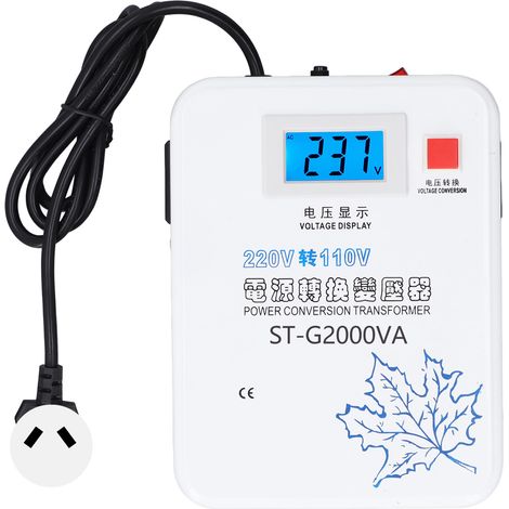 Convertisseur de tension AC 2000W 220V vers 110V transformateur abaisseur 2 prises universelles haute efficacité prise AU (1/5)