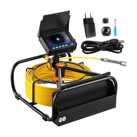 Caméra Inspection Canalisation 30 m Endoscope Drain avec Écran 4,3'' avec Lumière 6 LED Réglables, Carte SD 16 Go, Zoom 3X, Vidéo, Étanche IP68, pour Conduit, Égout, Plomberie, Tuyaux, Maison (1/3)