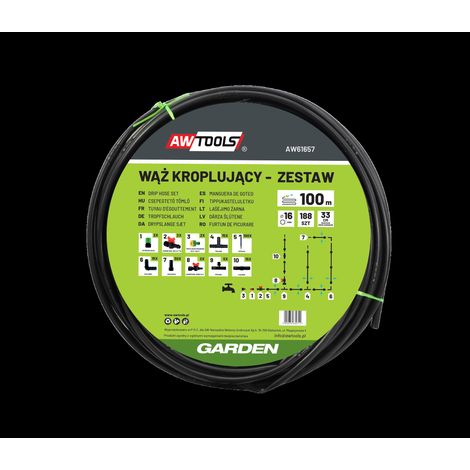 Système d'arrosage awtools drip irrigation system 100m complet résistant