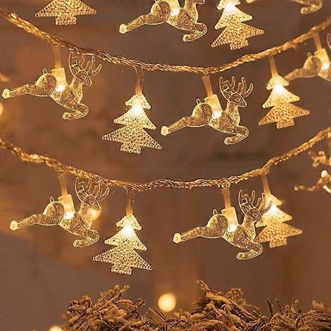 Guirlande lumineuse LED flocons de neige pour Noël, décoration à suspendre, cadeau de Noël, Nouvel An, jaune fluorescent, 1,5 m, 10 LED (1/5)
