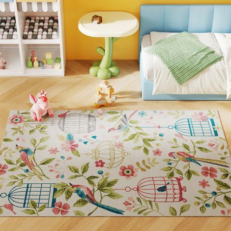 Tapis de campagne antidérapant polyester multicolore facile à entretenir 100x150 cm