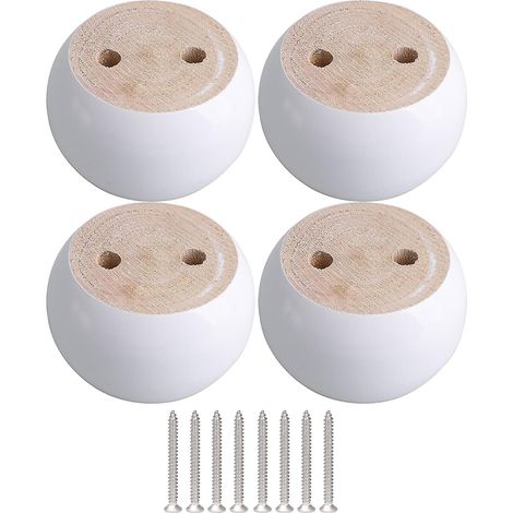 Lot de 4 pieds de meuble en bois d'eucalyptus - 8 x 8 x 5 cm - Supporte jusqu'à 100 kg (1/5)