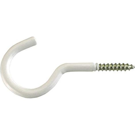 GANCIO BIANCO CON VITE PER LEGNO, PLASTIFICATO 4,8x50mm CONF. 2 PZ