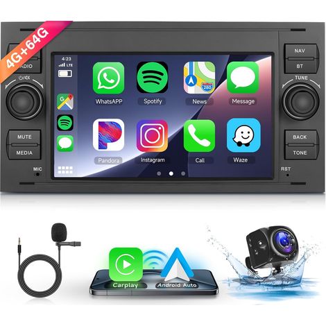 4G+64GB Android Autoradio 7 Pouces Écran Tactile avec Radio GPS WiFi Bluetooth DSP FM/RDS+Caméra (1/5)