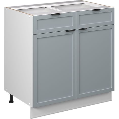 Mobiletto base per cucina Fame-Line, Blu-grigio chiaro, 80 cm senza piano di lavoro, Vicco