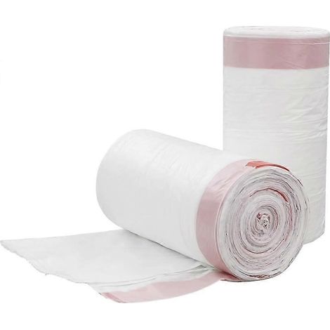 Sacs poubelle à cordon de serrage, 40 x 50 cm, lot de 120, blancs (1/5)