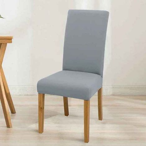Housse De Chaise - Spandex Extensible - Pour Siège De Chaise Cuisine Bureau Salon - Gris Fumé - 1 Pièce
