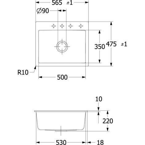 Villeroy & Boch 33090FKG SP Subway 60 S plat 565x475 mm