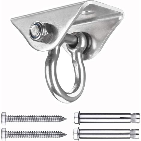 Crochet Plafond - Acier Inoxydable - Rotation 180° - Charge Maximale 450 kg - Pour Suspension Chaise, Hammock, Lampe, Yoga - 1 Pièce