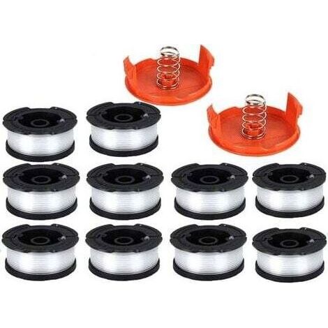 Bobine de coupe-bordure Black & Decker, bobine de coupe-bordure de 0,2 cm (10 fils de coupe-bordure, 2 capuchons, 2 ressorts) (1/4)