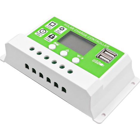 Contrôleur de Charge Solaire 30Amp 12V/24V avec écran LCD et Port USB pour Camping-Car à Panneau Solaire (1/5)