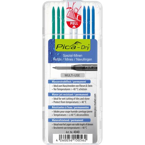 Pica 4040 Dry Refills (Green/White/Blue) 8 Leads
