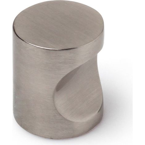 Bouton de meuble Style Contemporain Fabriqué en Zamak Fini nickel satiné Mesures 181821mm Système de fixation vissé Comprend des vis M4 1 unité