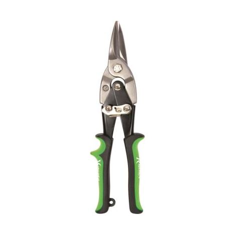 Ribitech – Cisaille à tôle droite pro 250 mm – Lames microdentées pour coupe précise – Acier tendre jusqu'à 1.2 mm – Poignées antidérapantes