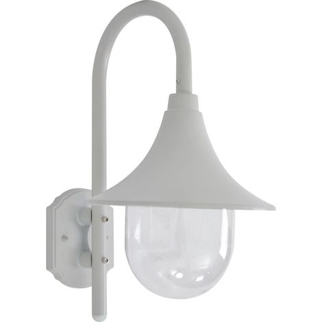 vidaXL Garden Wall Lamp E27 42 cm Aluminium White