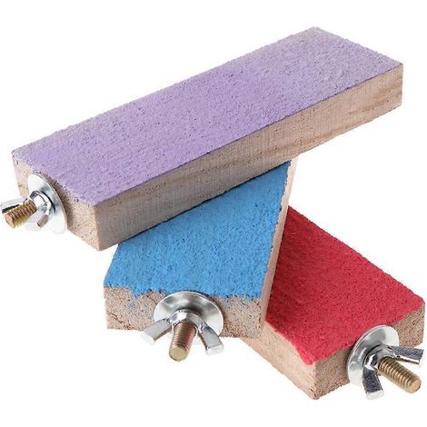 Perchoir en bois naturel pour oiseaux, plateforme de repos pour perruche, canari et diamant mandarin – taille 13 x 4,5 cm – jouet de cage et accessoire perchoir. (1/4)