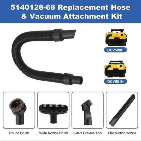 NALOOKAMIC Kit de 7 accessoires pour aspirateur avec tuyau de rechange 5140128-68 pour aspirateur eau et poussière DeWalt DCV580, DCV580H, DCV581H