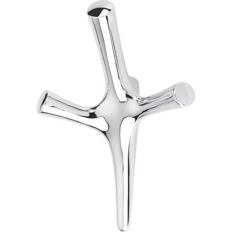 Garderobenhaken TRICORNO Höhe 157 mm x Breite 106 mm Chrom poliert aus Zinkdruckguss