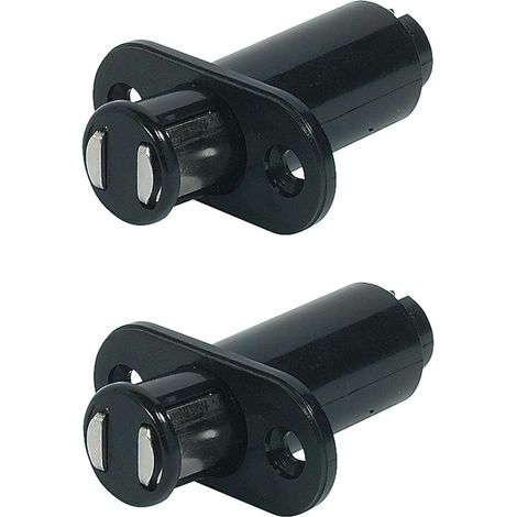 Cyclingcolors – Loqueteau magnétique noir pour porte en verre – 2x – Aimant rond – Pour placard et étagère vitrine – Meuble TV