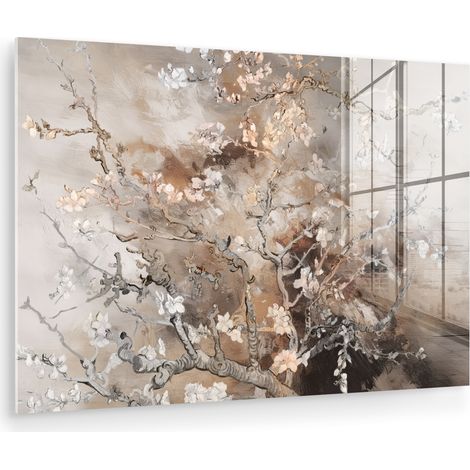 QUADRO IN PLEXIGLASS Mandorlo in fiore - Arte - Van Gogh - Beige - Astratto 60x40 cm
