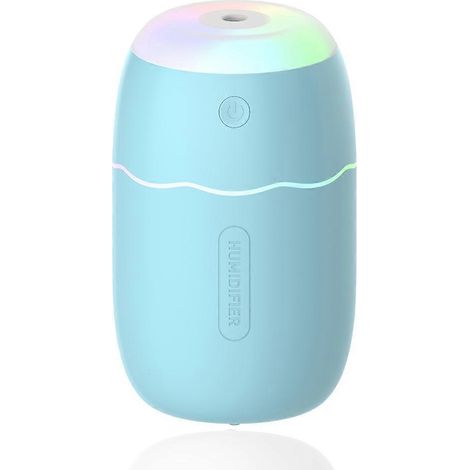 Mini humidificateur portable, petit humidificateur à brume fraîche avec veilleuse LED colorée - Bleu (1/5)
