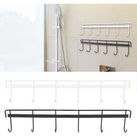 Kleiderhaken aus Edelstahl 304, Türhaken, Wandhaken aus Edelstahl, Haken für dicke Kleidung (6 Haken, 1 schwarzer, 1 weißer) (1/5)