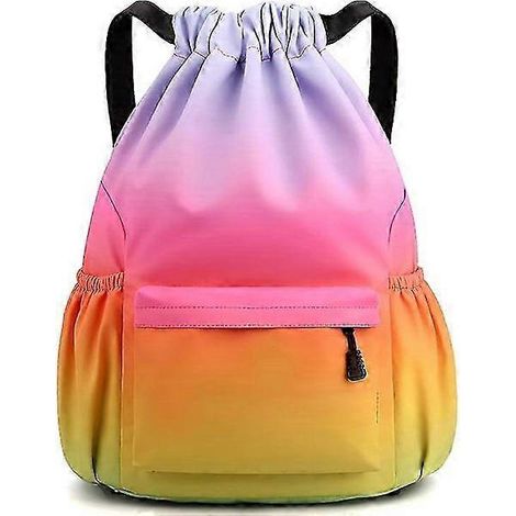 Sacs à cordon, sacs de natation étanches, sacs à dos de sport unisexes pour enfants et adultes, grands sacs de voyage (L, colorés) (1/4)