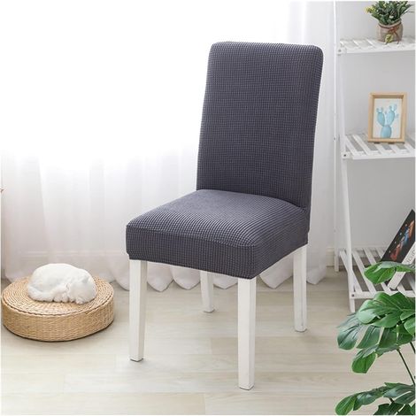Set mit 4 Stretch-Stuhlhussen für Bankette, Küchen und Restaurants – Dunkelgrau