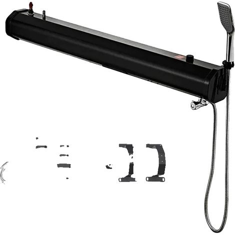 Tanque de ducha portátil, calefacción solar, para uso exterior, 30L Negro (1/2)