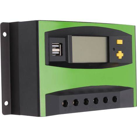 Régulateur solaire intelligent 40A 12V/24V avec écran LCD, programmation horaire automatique, double port USB pour panneau solaire (1/5)