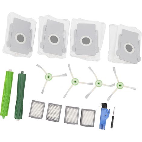 Kit accessoires pour Roomba i7+ i3+ i4+ i6+ i8+ : 2 brosses centrales, 4 latérales, 4 filtres HEPA, 4 sacs poussière (1/5)