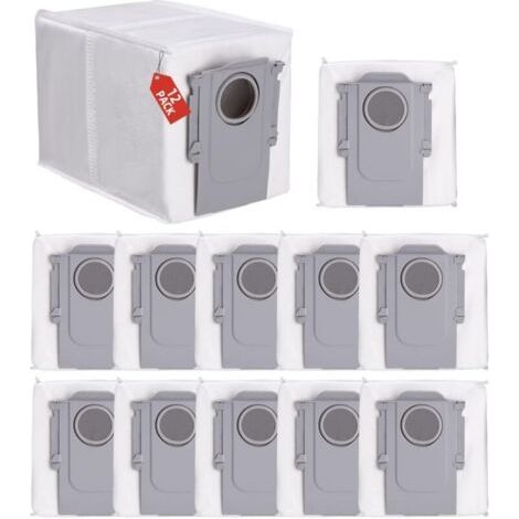 FENOPLASTICALot de 12 Sacs à Poussière pour Aspirateur Roborock Q Revo/Qrevo Pro/Qrevo MaxV/Qrevo S/Qrevo master/Qrevo Slim/Qrevo Curv/Qrevo Curv S5X/Qrevo Edge/Saros 10R (1/4)