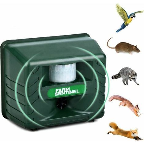 Ultrasonic Bird Repeller for Outdoor Use, Ultrasonic Animal Repeller with Motion Sensor and Flashing Light