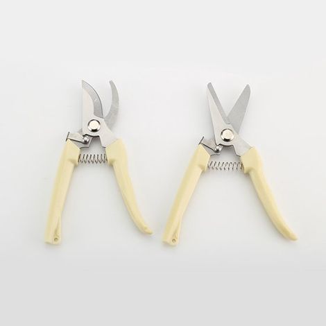 Set professionale di cesoie da giardino in 2 pezzi (composto da cesoie a lama passante e cesoie dritte). Cesoie da giardino di alta qualità per... (1/4)